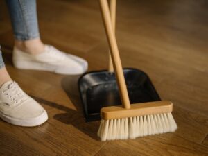 cleaning the floor after home restoration