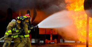 Warehouse fire and smoke damage 